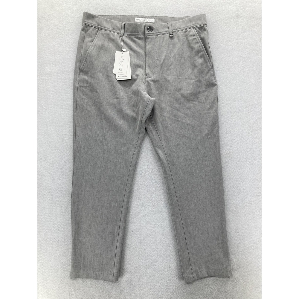 Denim & Flower Ricky Singh City Pant Mens 34 Gray Bi-Stretch Chino Dress NWT
